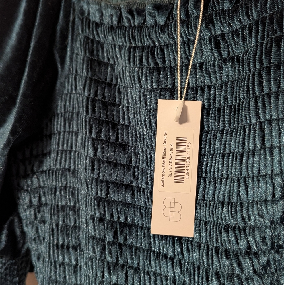 Baltic Born Vivaldi Smocked Velvet Midi Dress - Picture 5 of 9